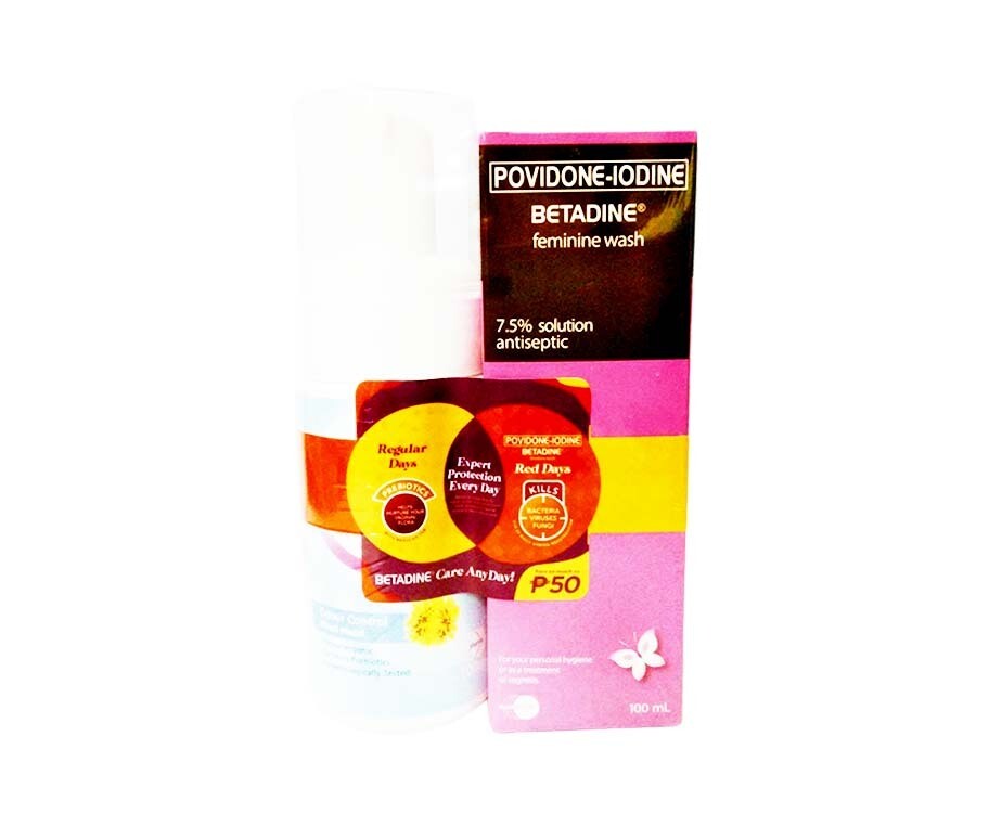 Povidone-Iodine Betadine Feminine Wash Foam Odour Control Witch Hazel 100mL + Betadine Feminine Wash 100mL