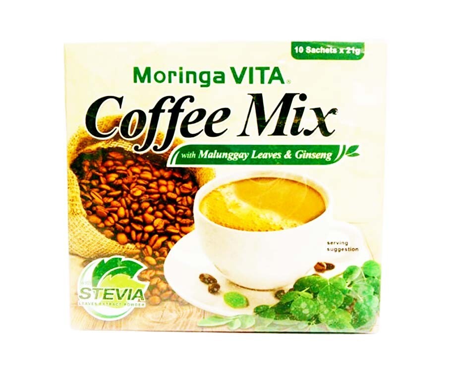 Moringa Vita Coffee Mix with Malunggay Leaves &amp; Ginseng (10 Sachets x 21g)