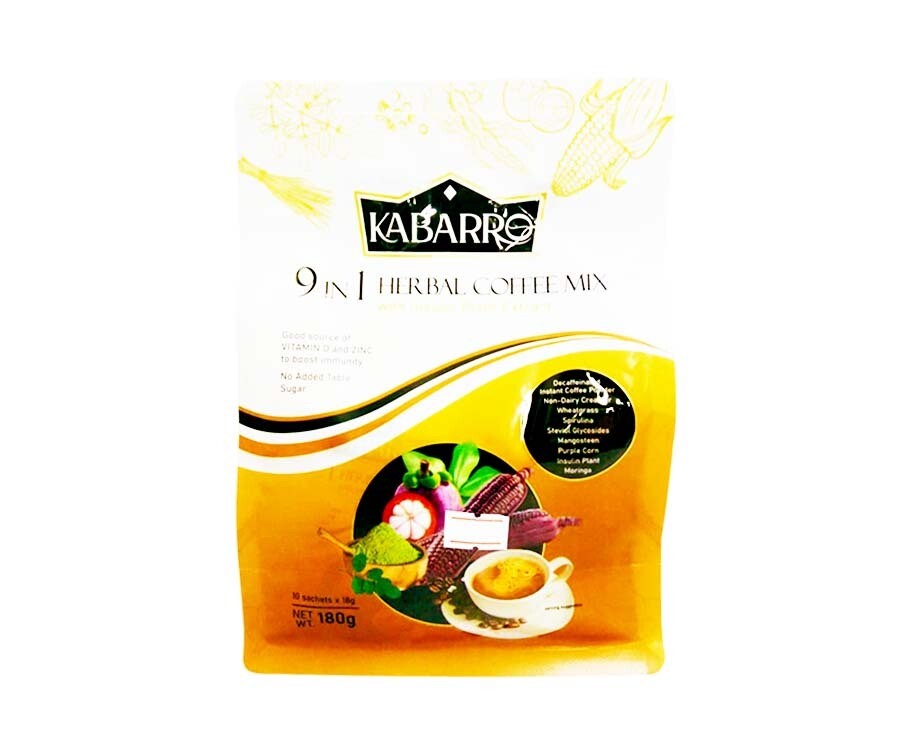 Kabarro 9-in-1 Herbal Coffee Mix with Insulin Plant Extract (10 Sachets x 18g)