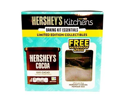 Hershey's Kitchens Baking Kit Essentials (Hershey's Cocoa 100% Cacao Natural Unsweetened 8oz (226g) + Free Waterproof Apron)