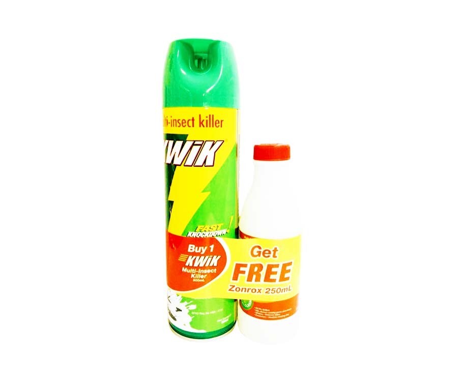 Kwik Multi-Insect Killer 500mL + Free Zonrox Bleach Original 250mL