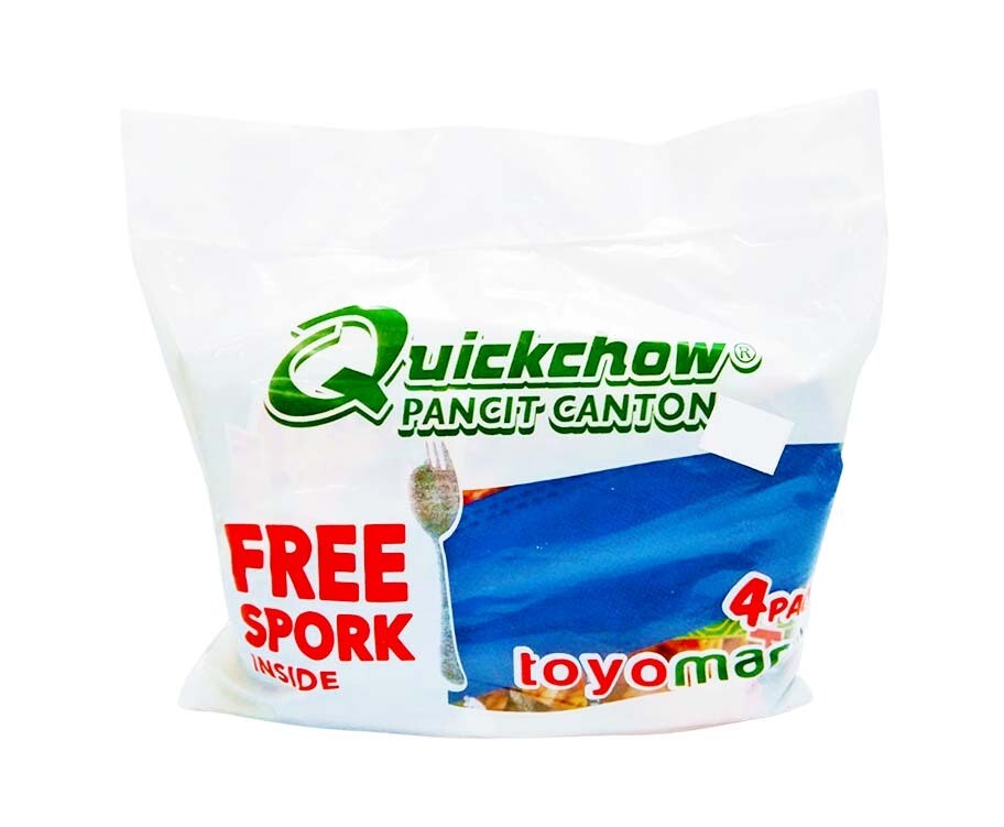 Quickchow Instant Pancit Canton Toyomansi Flavor (4 Packs x 65g) + Free Spork Inside