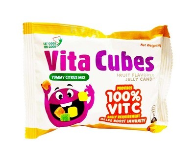 Vita Cubes Yummy Citrus Mix Fruit Flavored Jelly Candy 50g
