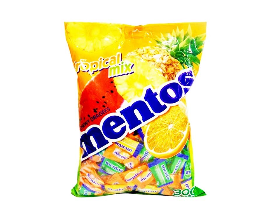 Mentos Tropical Mix Chewy Dragees 300 Pieces 810g