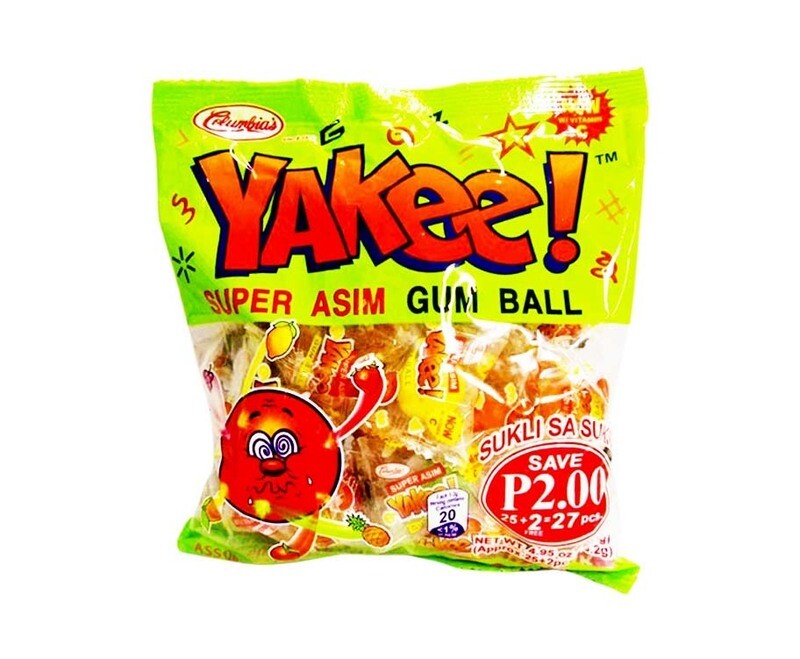 Columbia's Yakee! Assorted Sour Gum Balls 27 Pieces 145.6g