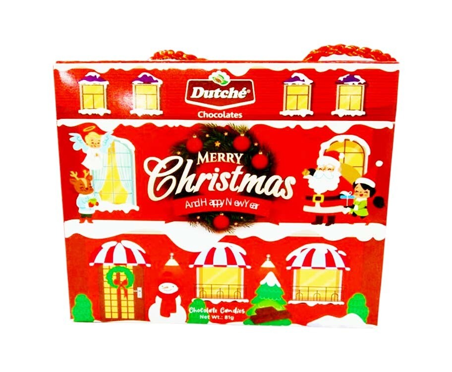 Dutché Merry Christmas Box with Handle Assorted Chocolate Candies