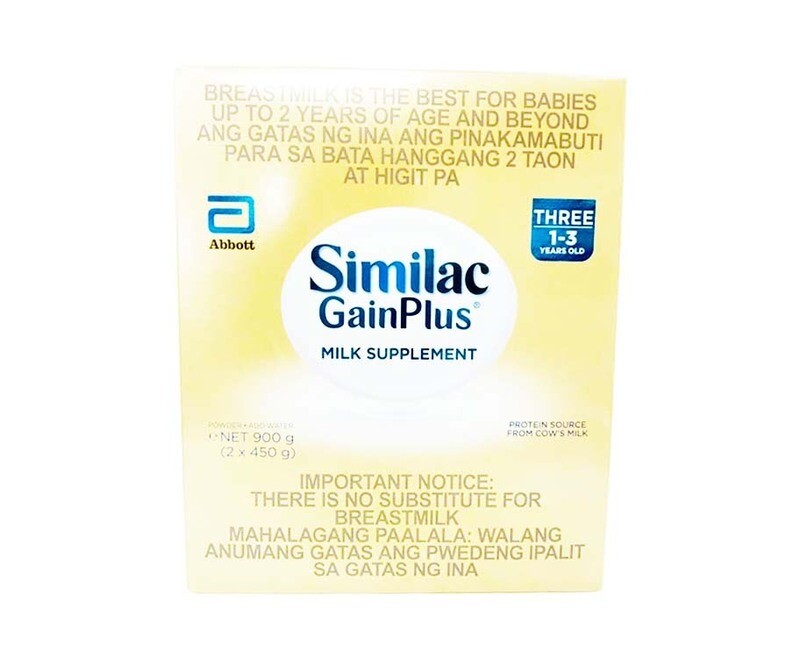 Abbott Similac GainPlus Milk Supplement Three 1-3 Years Old (2 Packs x 450g) 900g