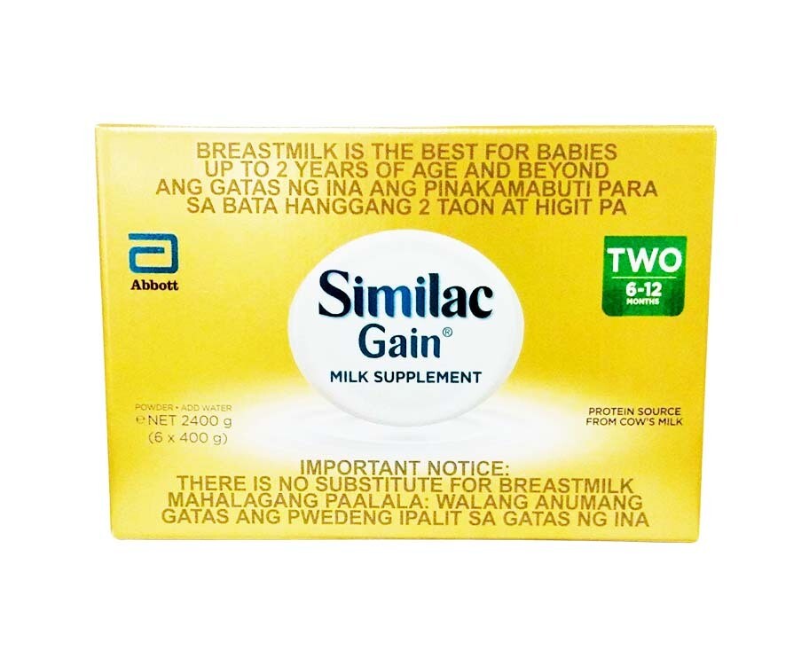 Abbott Similac Gain Milk Supplement Two 6-12 Months (6 Packs x 400g) 2400g