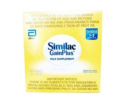 Abbott Similac Gain Plus Milk Supplement Three 1-3 Years Old (3 Packs x 400g) 1200g
