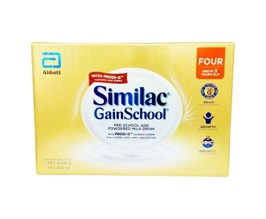 Abbott Similac GainSchool Pre-School Age Powdered Milk Drink Four Above 3 Years Old (6 Packs x 400g) 2400g