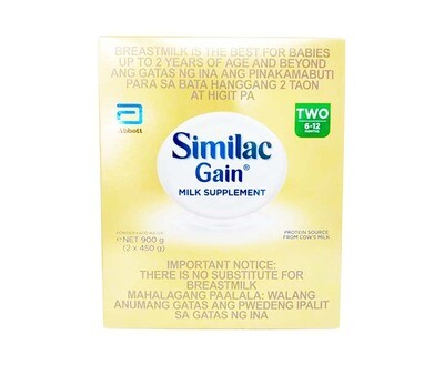 Abbott Similac Gain Milk Supplement Two 6-12 Months (2 Packs x 450g) 900g
