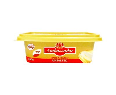 Ambassador Spreadable Unsalted Butter 250g