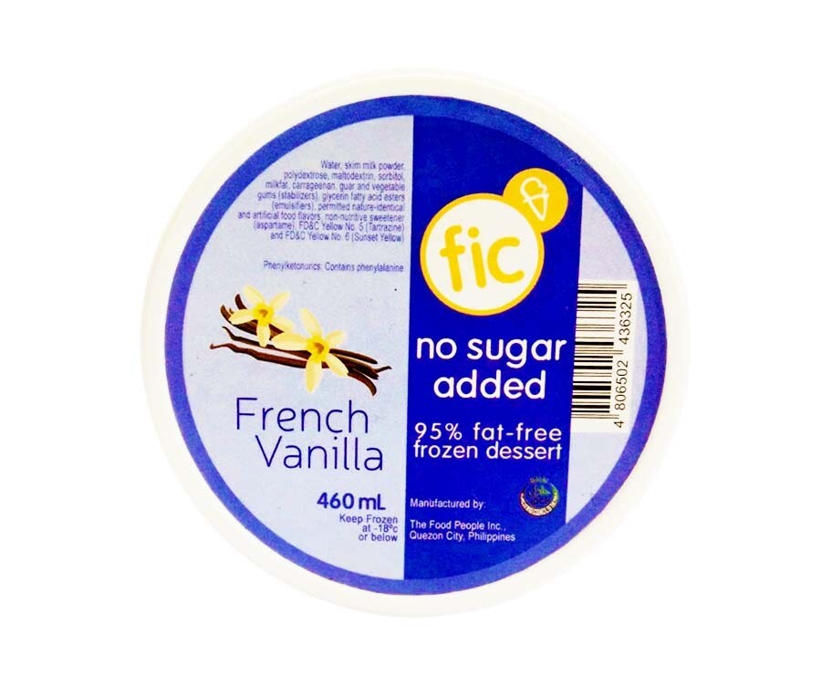 FIC Fruits in Ice Cream French Vanilla No Sugar Added 460mL