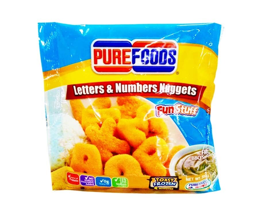 Purefoods Fun Stuff Letters &amp; Numbers Nuggets with Free BBQ Sauce 200g