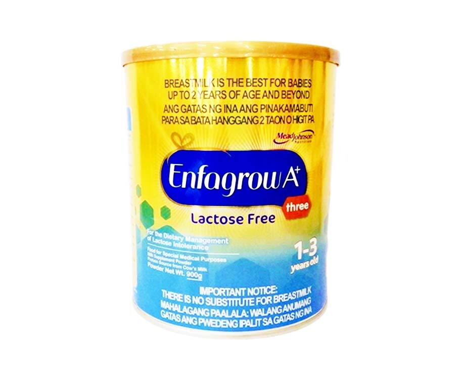 Enfagrow A+ Lactose Free Three 1-3 Years Old Milk Supplement Powder 900g