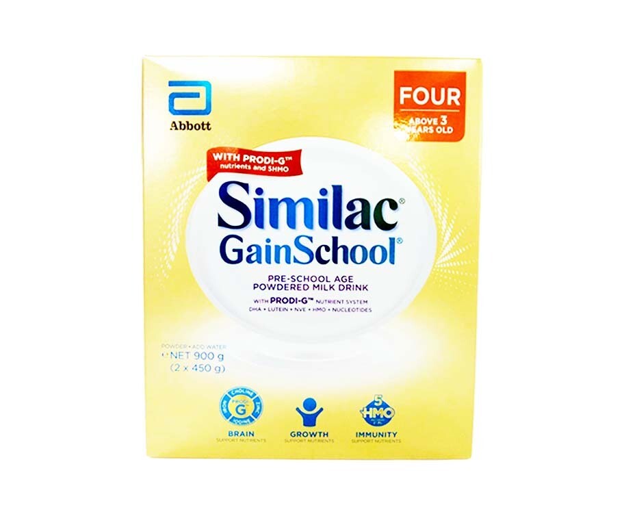 Abbott Similac GainSchool Four Above 3 Years Old Pre-School Age Powdered Milk Drink (2 Packs x 450g) 900g