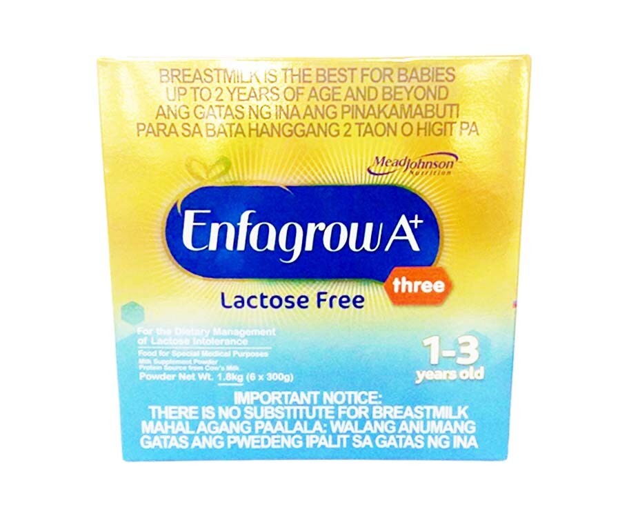 Enfagrow A+ Three Lactose Free Milk Supplement Powder 1-3 Years Old (6 Packs x 300g) 1.8kg