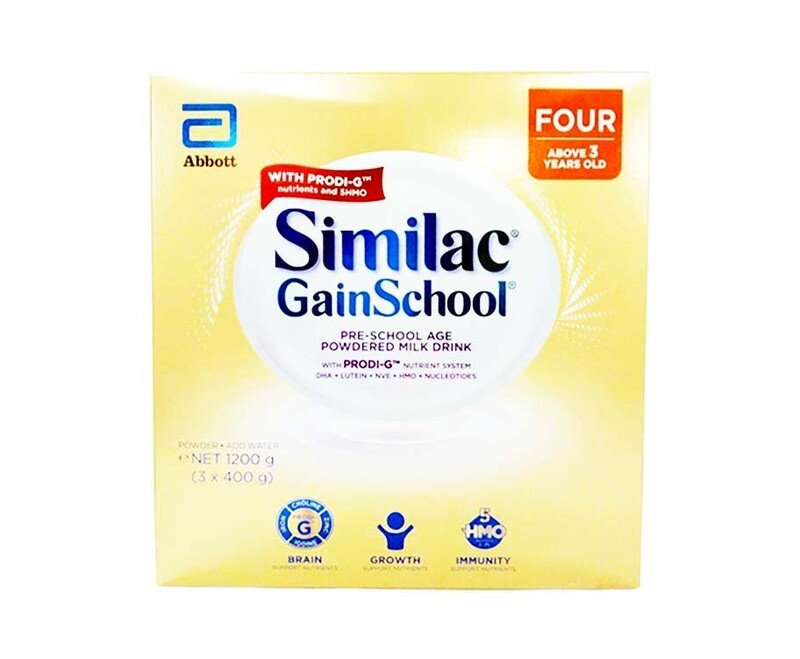 Abbott Similac GainSchool Four Above 3 Years Old Pre-School Age Powdered Milk Drink (3 Packs x 400g) 1200g