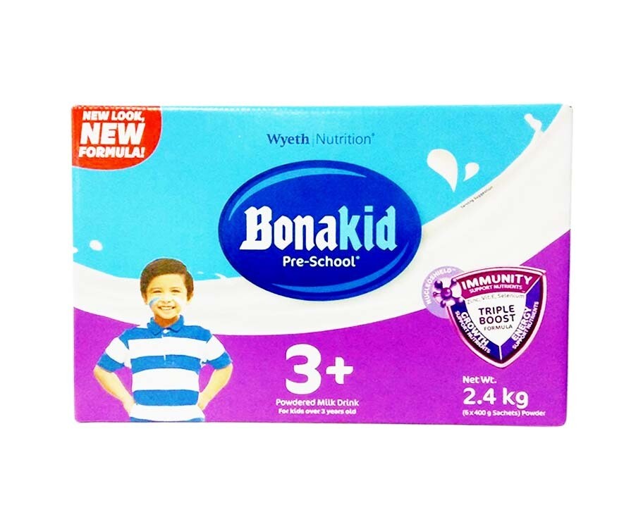 Wyeth Nutrition Bonakid Pre-School 3+ Powdered Milk Drink (6 Packs x 400g) 2.4kg