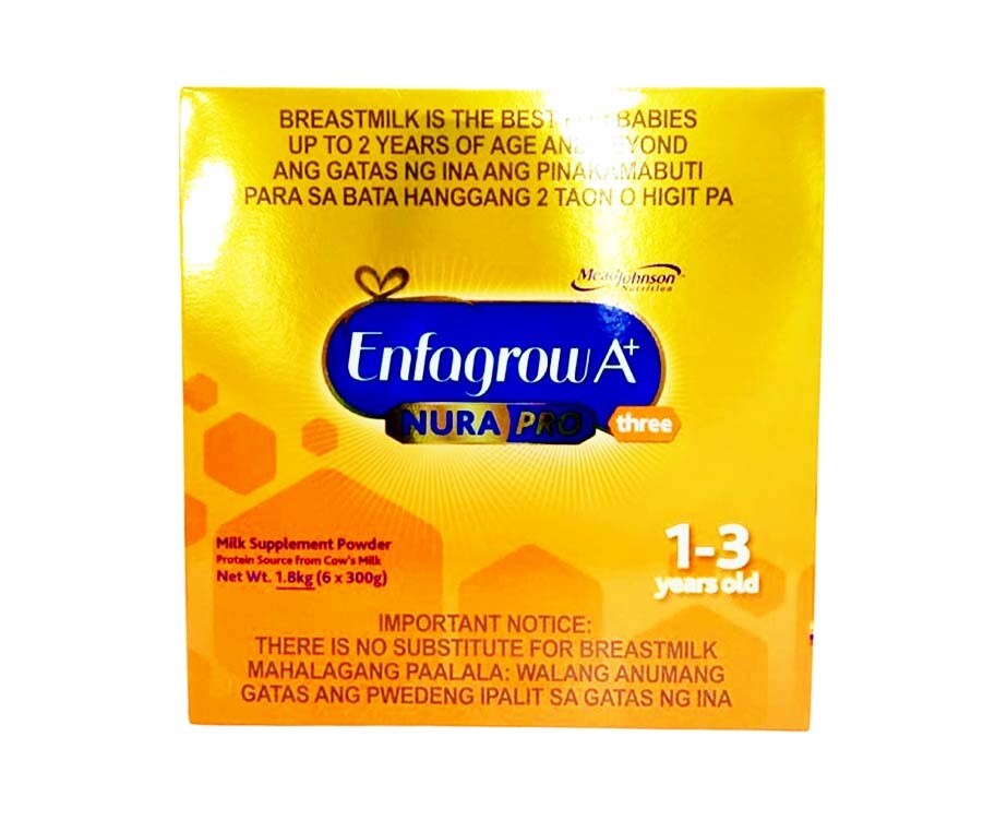 Enfagrow A+ Nura Pro Three Milk Supplement Powder 1-3 Years Old (6 Packs x 300g) 1.8kg