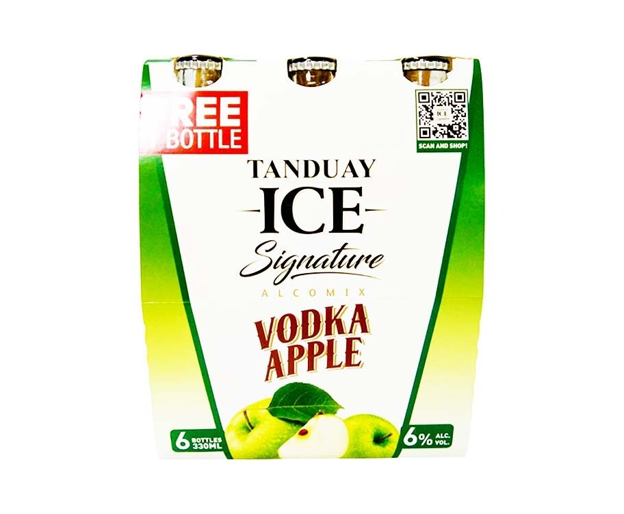 Tanduay Ice Signature Vodka Apple (6 Bottles x 330mL)