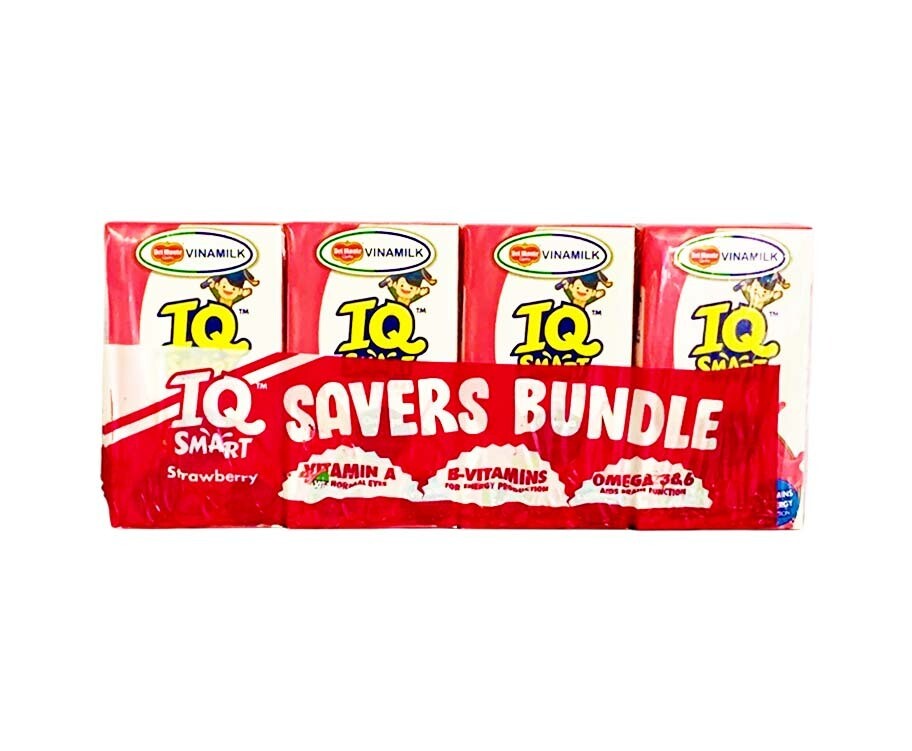Del Monte VinaMilk IQ Smart Strawberry Flavored Milk Drink (4 Packs x 110mL)