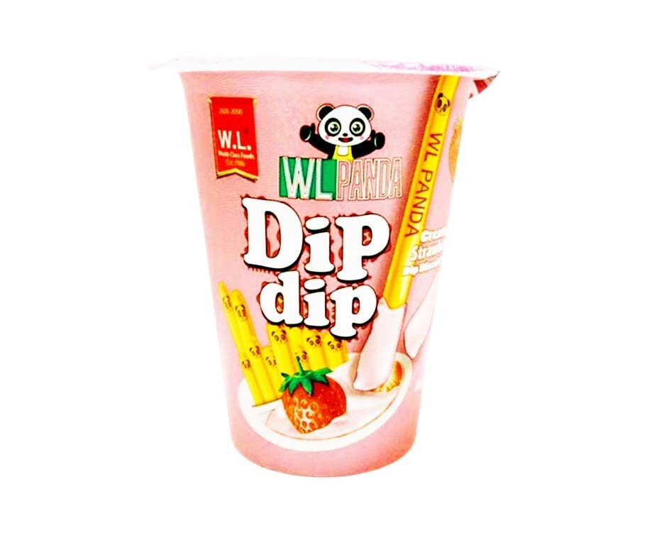 W.L. Panda Dip Dip Creamy Strawberry Dip Biscuit Snack 30g
