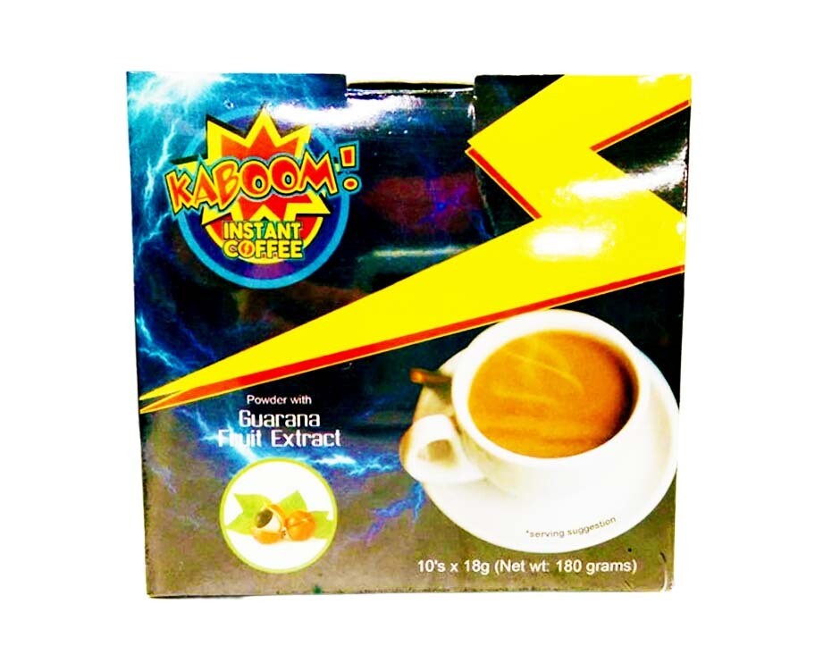 Kaboom! Instant Coffee Powder with Guarana Fruit Extract (10 Packs x 18g) 180g