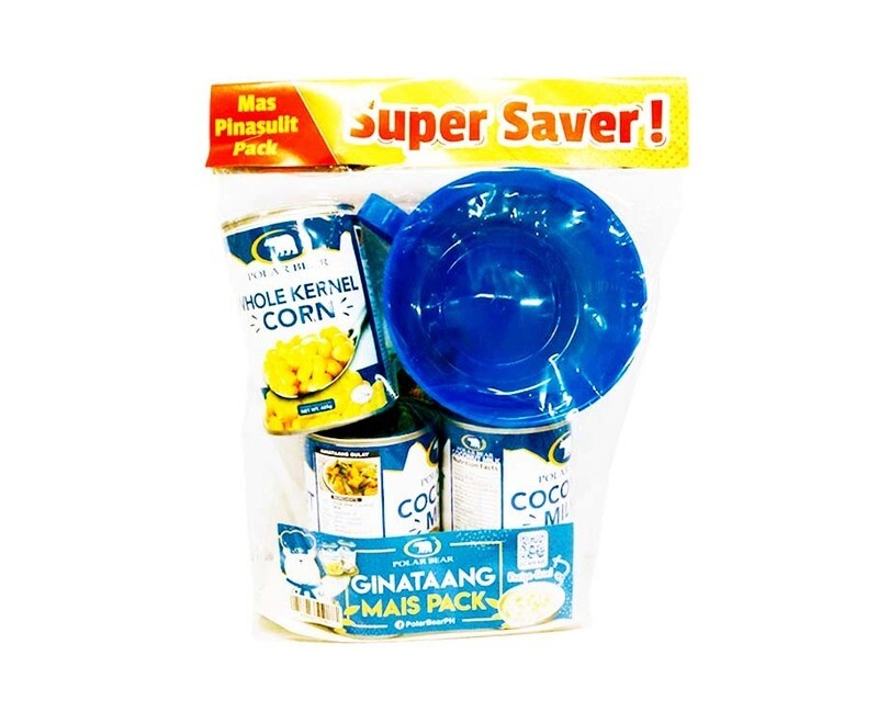 Polar Bear (Polar Bear Coco Milk (2 Packs x 400mL) + Polar Bear Whole Kernel Corn (1 Pack x 425g) + Free Plastic Bowl