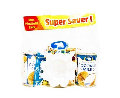 Polar Bear (Polar Bear Coconut Milk (2 Packs x 400mL) + Polar Bear Glutinous Rice Flour (1 Pack x 500g) + Polar Bear Rice Flour (1 Pack x 500g + Free Bibingka Molder