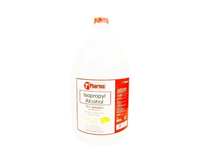 1st Pharma Isopropyl Alcohol 70% Solution Antiseptic-Antibacterial with Moisturizer with Lemon Extract 1 Gallon