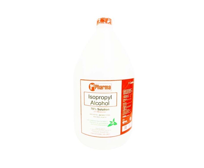 1st Pharma Isopropyl Alcohol 70% Solution Antiseptic-Antibacterial with Moisturizer with Green Tea Extract 1 Gallon