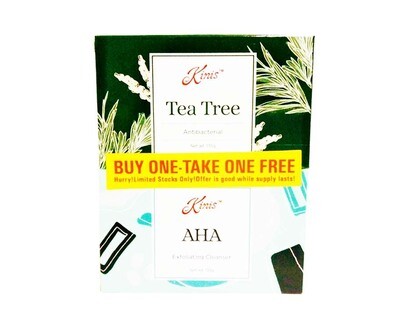 Kinis Tea Tree Antibacterial Soap 135g + Kinis AHA Exfoliating Cleanser Soap 135g