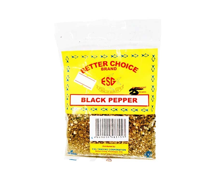 ESG Better Choice Brand Black Pepper Cracked 25g