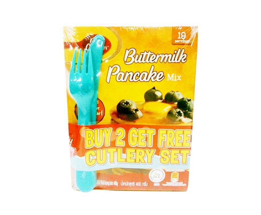 Betty Crocker Buttermilk Pancake Mix (2 Packs x 400g) + Free Cutlery Set