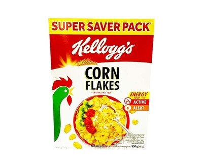 Kellogg’s Corn Flakes Breakfast Cereal Toasted Golden Flakes of Corn 500g