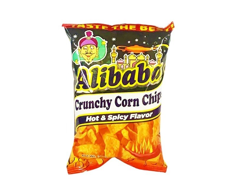 Alibaba Crunchy Corn Chips Hot &amp; Spicy Flavor 55g