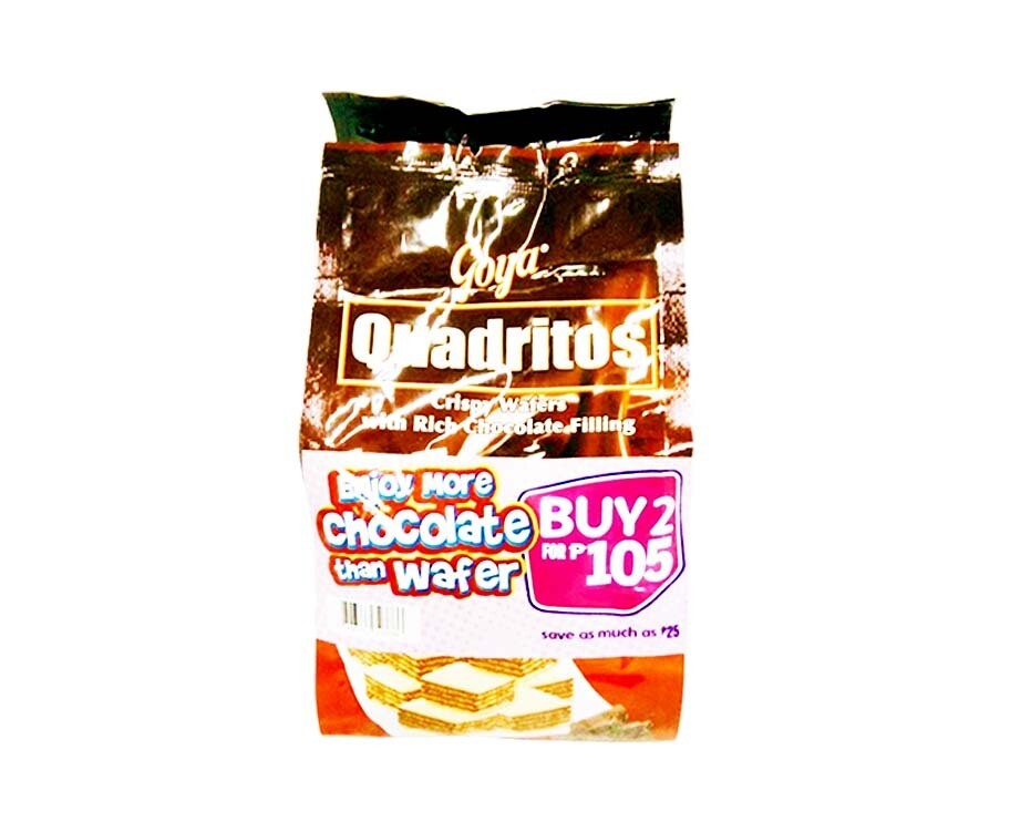 Goya Quadritos Crispy Wafers with Rich Chocolate Filling (2 Packs x 125g)