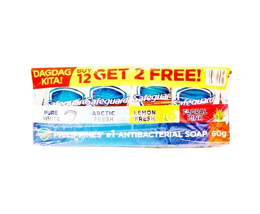 Safeguard Pure White + Arctic Fresh + Lemon Fresh + Floral Pink (12 Sachets x 60g)