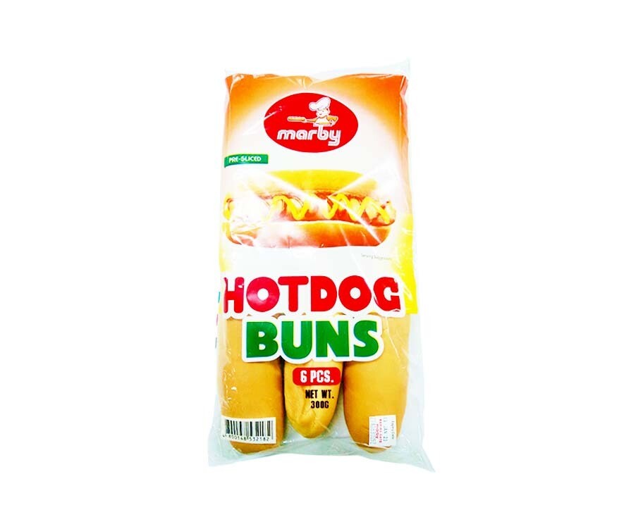 Marby Pre-Sliced Hotdog Buns 6 Pieces 300g