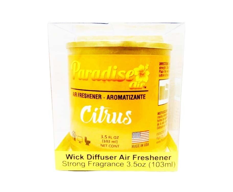 Paradise Air Citrus Wick Diffuser Air Freshener Strong Fragrance 3.5oz (103mL)