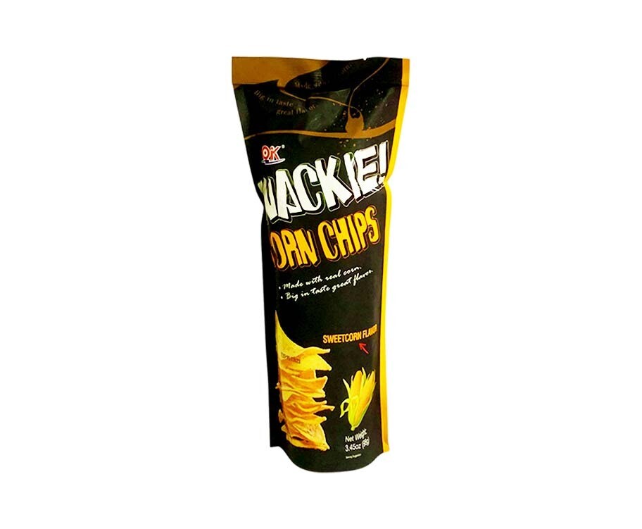 Ok Wackie Corn Chips Sweet Corn Flavor 3.45oz (98g)