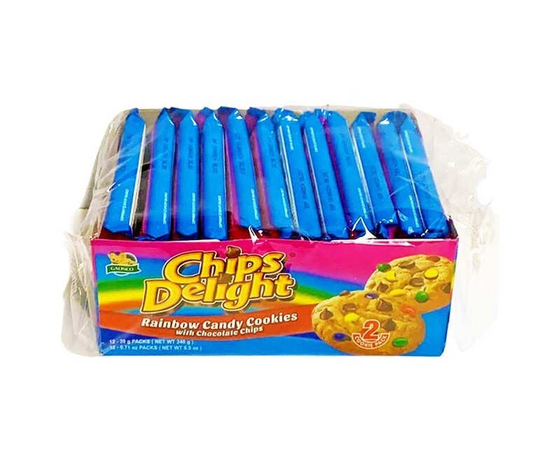 Chips Delight Rainbow Candy Cookies with Chocolate Chips (12 Packs x 20g) 240g