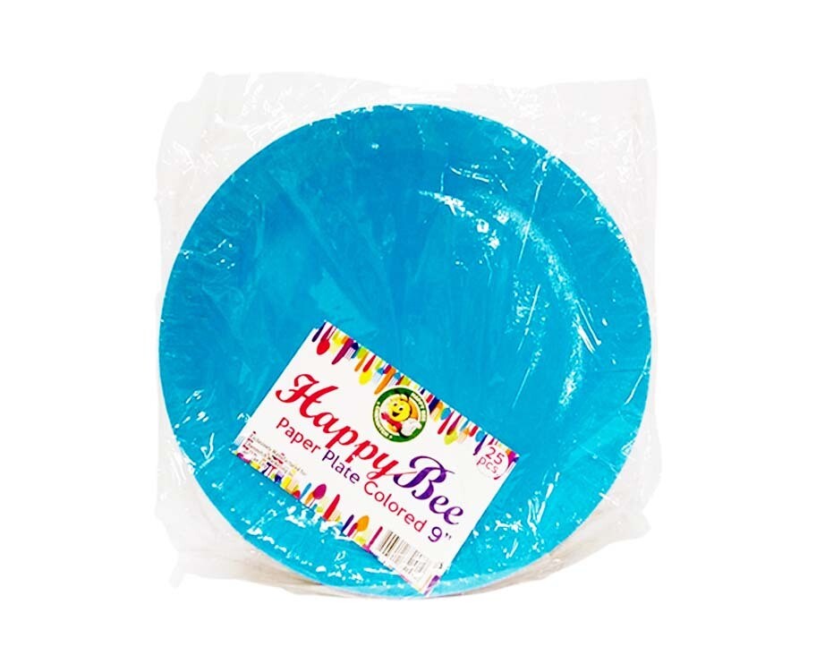 HappyBee Paper Plate Colored 9" 25 Pieces