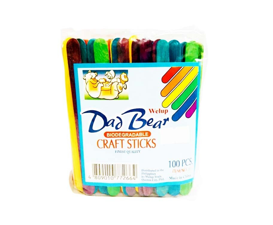 Welup Dad Bear Biodegradable Craft Sticks 100 Pieces