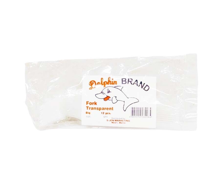 Dolphin Brand Fork Transparent Big 12 Pieces