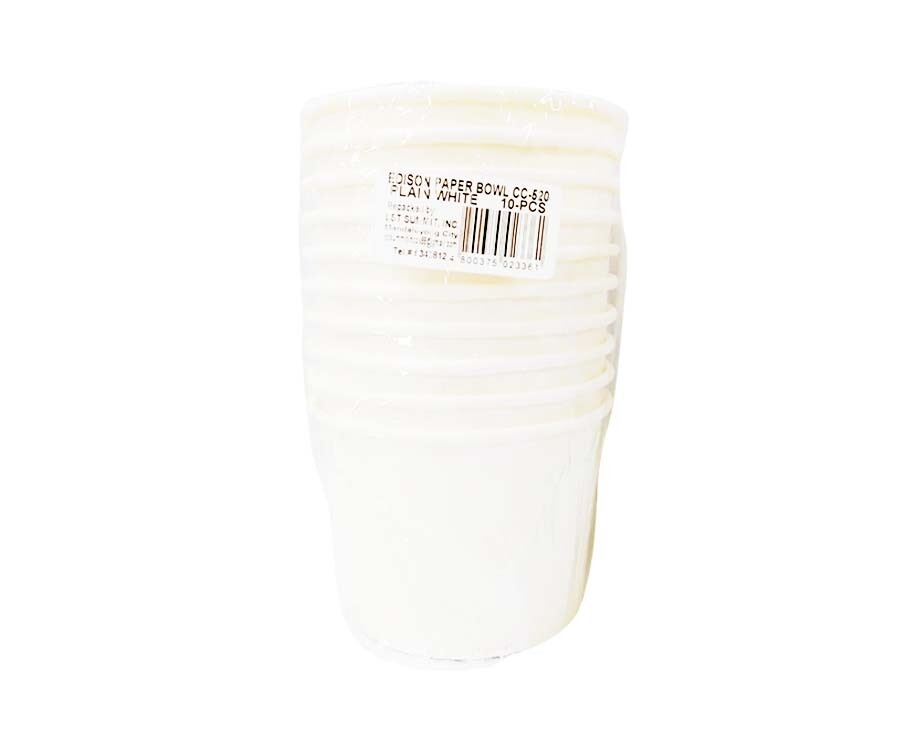 Edison Paper Bowl CC-520 Plain White 10 Pieces