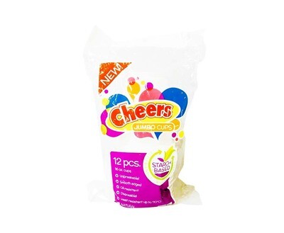 Cheers Jumbo Cups Natural 16oz 12 Pieces