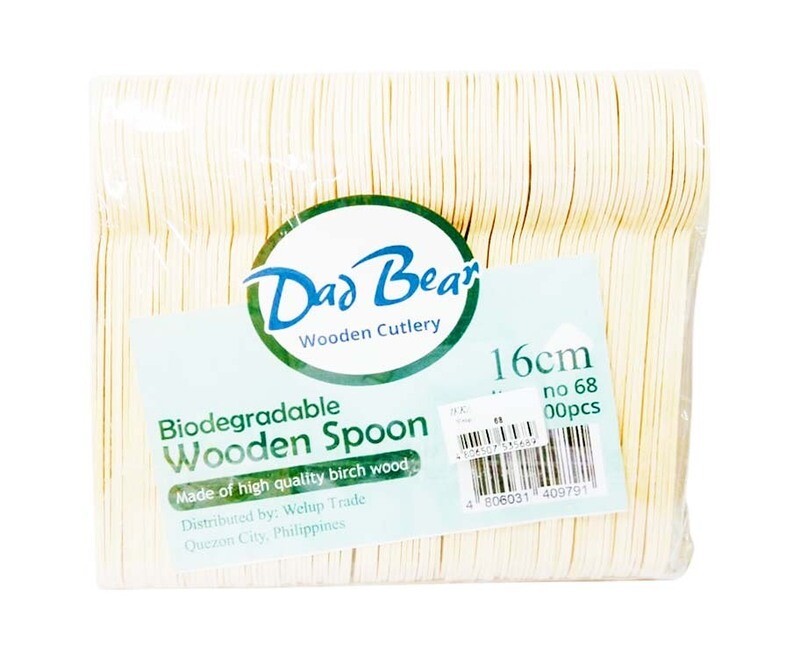 Dad Bear Wooden Cutlery Biodegradable Wooden Spoon 16cm 100 Pieces