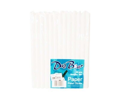 Dad Bear Paper Pearl Straw White 25 Pieces